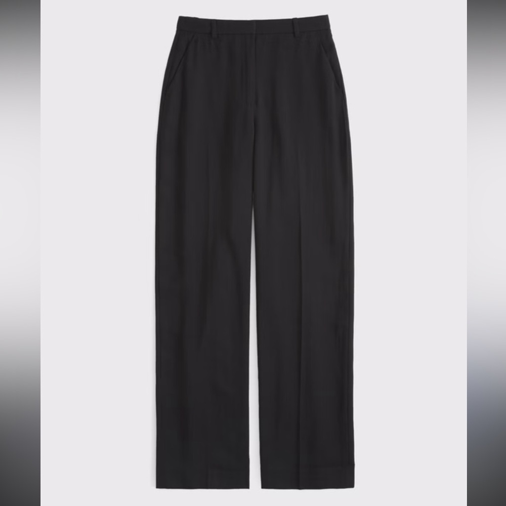 Abercrombie & Fitch 32 Short Drapey Tailored Wide Leg Pant Black Trousers